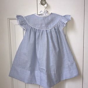 Blue and White Seersucker Dress